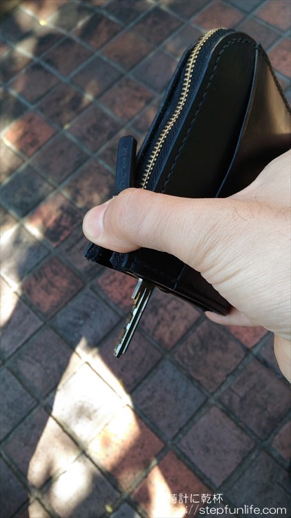 Lファスナー財布（鍵収納付き）を自作 鍵の出し方2