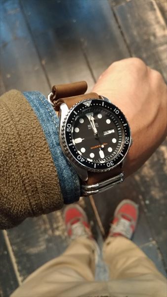 セイコーダイバーSKX023 7S26-0050ブラックボーイ 通称和製サブ