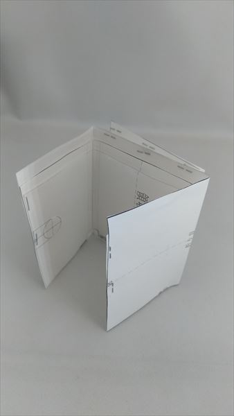 小型の3つ折り財布を自作する 型紙3